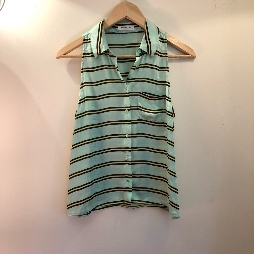 Equipment silk sleeveless blouse